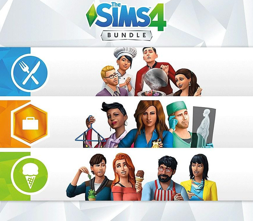 The Sims 4 - Get to Work DLC + Dine Out DLC + Cool Kitchen Stuff DLC Bundle cover art